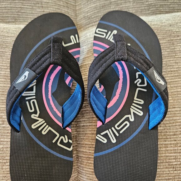 Quiksilver Molokai Layback Flip Flops – Men’s Size 7 – Black & Blue NWOT - Picture 8 of 8